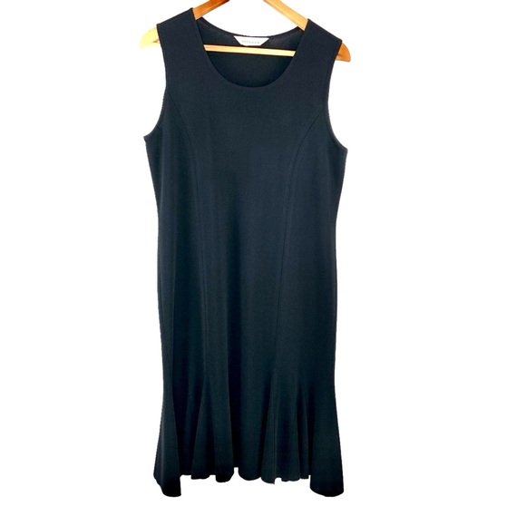 Misook Black Sleeveless Dress with Flounce Hem - Picture 1 of 6